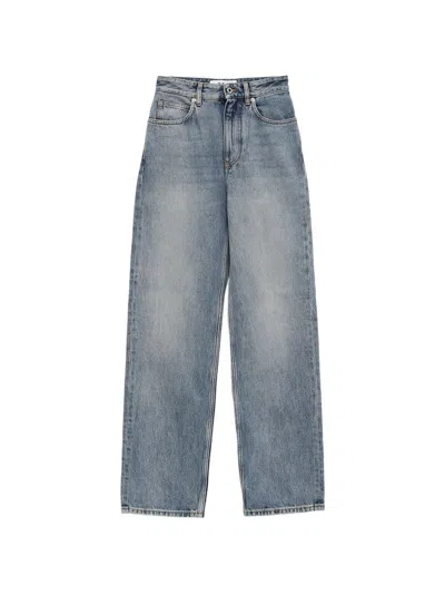 Loewe Embroidery Denim Jeans In Blue