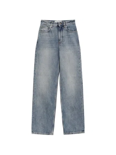 Loewe Embroidery Denim Jeans In Blue