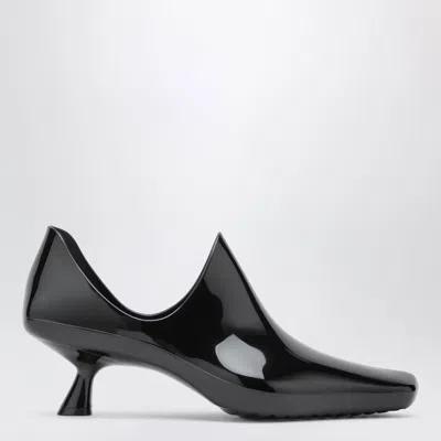 Loewe Emily Aqua Ankle Boots In Glossy Black Pvc With Multicolour Socks In Transparent