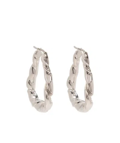Loewe Engraved-logo Detail Hoop Earrings In Yellow