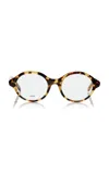 Loewe Epsilon Slim Round-frame Acetate Glasses In Brown