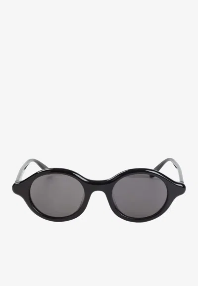 Loewe Epsilon Slim Round Sunglasses In Black