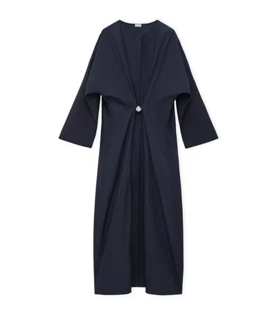 Loewe Exclusive Cotton Silver-detail Silver Capsule Maxi Dress In Blue