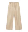 Loewe Exclusive Lambskin Wide-leg Silver Capsule Barrel Trousers In Beige