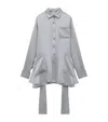 Loewe Exclusive Silk Satin Belted Silver Capsule Pyjama Blouse In Grey