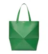 Loewe Extra Large Leather Puzzle Fold Tote Bag In Green