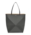 Loewe Extra Large Leather Puzzle Fold Tote Bag In Grey