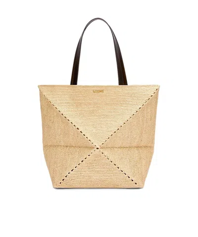 Loewe Extra-large Puzzle Fold Shoulder Bag In Nude