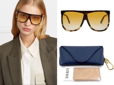 Pre-owned Loewe Eyewear Filipa Tortoiseshell Sunglasses Square Acetate Sunglasses