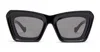 Loewe Bevelled Cat Eye Sunglasses In Black