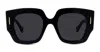 Loewe Anagram 50mm Small Geometric Sunglasses In Blue