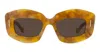 Loewe Silver Screen Chunky Acetate Rectangle Sunglasses In Brown