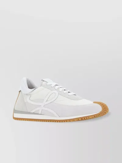 Loewe Flow Runner Leather-trimmed Suede And Nylon Sneakers In White