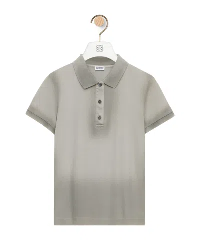 Loewe Faded-effect Short-sleeve Polo Shirt In Grey