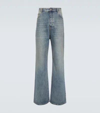 Loewe Faded Wide-leg Jeans In Blue