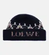 Loewe Fair Isle Sequined Wool-blend Beanie In Blue