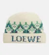 Loewe Fair Isle Sequined Wool-blend Beanie In Neutral