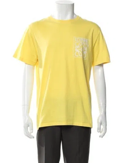 Pre-owned Loewe Fake Pocket Graphic Print T-shirt In Yellow