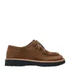 Loewe Faro Suede Lace-up Derby Shoes In Burgundy