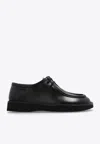 Loewe Faro Lace Up In Pull-up Calfskin In Black