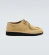 Loewe Faro Lace Up Shoes In Suede Calfskin In Brown