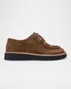 Loewe Faro Suede Lace-up Derby Shoes In Burgundy