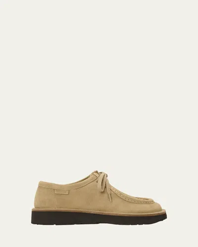 Loewe Faro Suede Lace-up Derby Shoes In Neutral