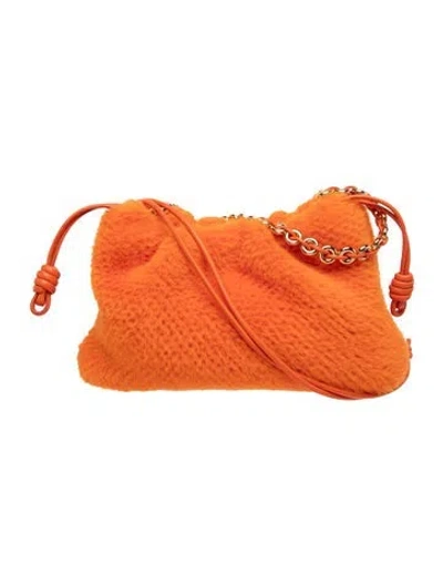 Pre-owned Loewe Faux Fur Fur Flamenco Small 20 2024 W/ Tags In Orange