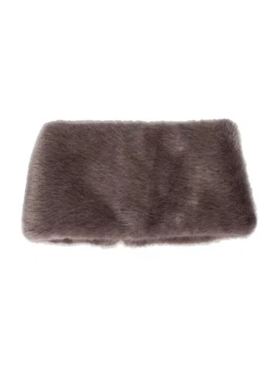 Pre-owned Loewe Faux Fur Stole In Gray