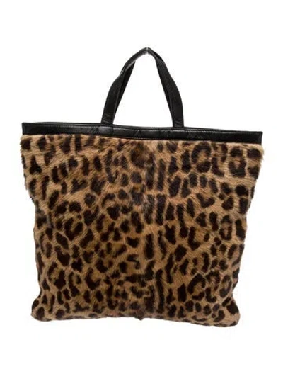 Pre-owned Loewe Faux Fur Tote In Brown