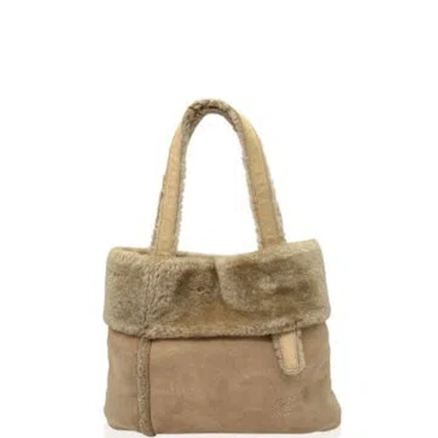 Pre-owned Loewe Faux Fur Tote In Neutrals