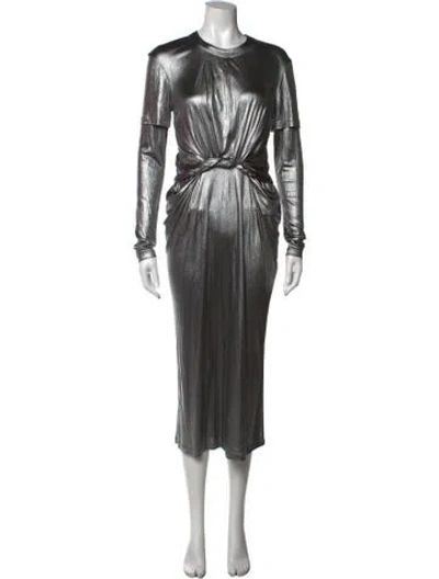Pre-owned Loewe Faux Leather Midi Length Dress In Multicolor