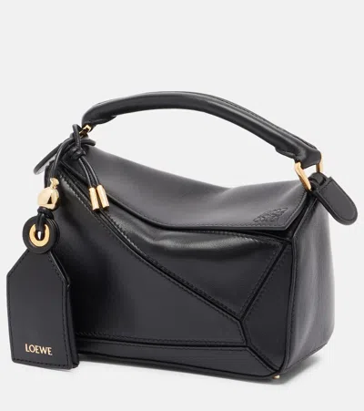 Loewe Mini Featherlight Puzzle Bag In Nappa Lambskin In Black