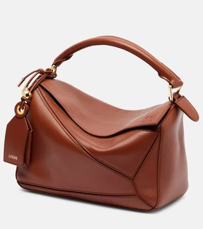 Loewe Featherlight Puzzle Small Shoulder Bag In Brown