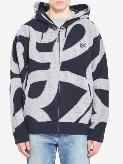 LOEWE FELPA CON CAPPUCCIO IN LANA E COTONE