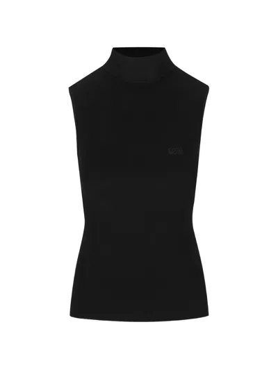 Loewe Fine-knit Tank Top In Black