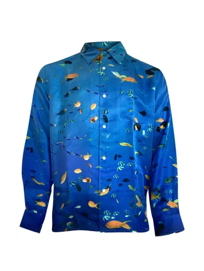 Pre-owned Loewe Fish-print Shirt In Blue