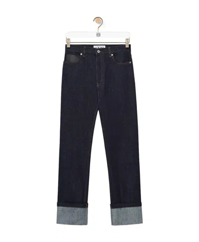 Loewe Fisherman Turn-up Jeans In Denim In Blue