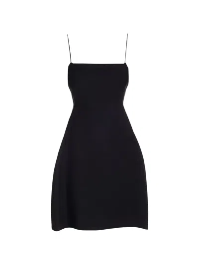 Loewe Fit-and-flare Spaghetti-strap Mini Dress In Black