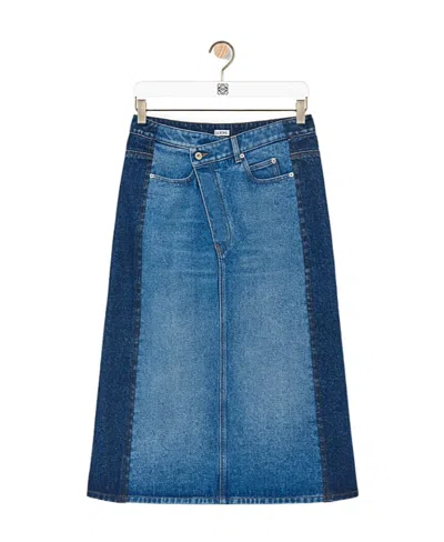 Loewe Five-pocket Denim Skirt In Blue