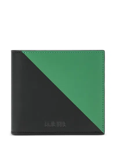Loewe Flag Bifold Coin Wallet In Classic Calfskin In Green