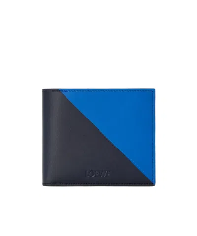 Loewe Flag Bifold Coin Wallet In Classic Calfskin In Blue