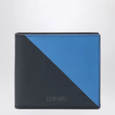 Loewe Flag Bifold Wallet In Deep Navy Blue / Royal Azure Leather