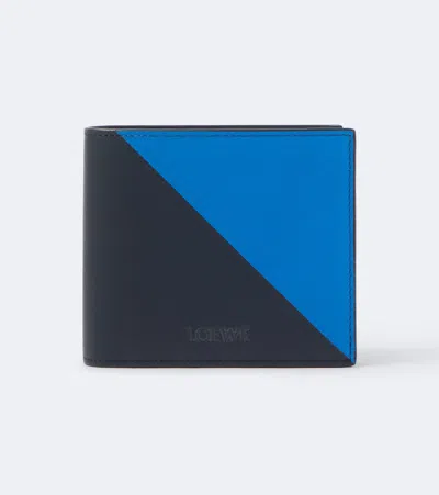 Loewe Flag Leather Bifold Wallet In Blue