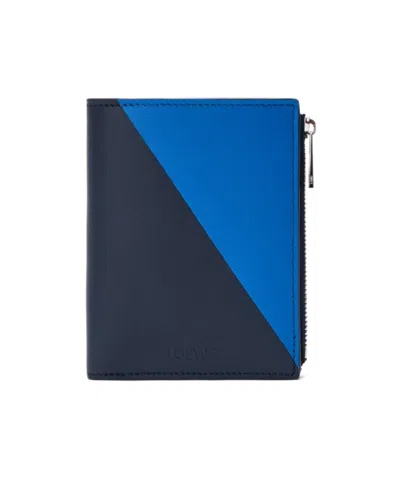 Loewe Flag Slim Compact Wallet In Classic Calfskin In Blue