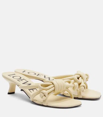 Loewe Flamenco 45 Leather Mules In Yellow