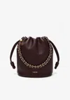 Loewe Flamenco Purse Bucket Bag In Mellow Nappa Lambskin In Burgundy