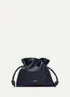 Loewe Flamenco Clutch Bag In Napa Leather With Golden Foil Anagram In Abyss Blue
