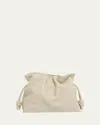Loewe Flamenco Clutch Bag In Napa Leather With Golden Foil Anagram In Sea Salt