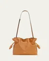 Loewe Flamenco Clutch Bag In Napa Leather With Golden Foil Anagram In Warm Desert